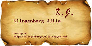 Klingenberg Júlia névjegykártya